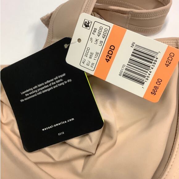 Wacoal Womens 42DD Sand Simone Sport Underwire Bra Full Coverage Workout K3-1 - Picture 9 of 11